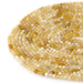 This is a Dakota Stones 4mm Yellow Opal Banded Gemstone strand with AA grade faceted round beads in 15-16 inch strand.