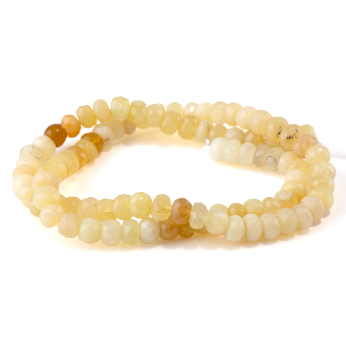 Yellow Opal 5-8mm Banded Faceted Rondelle - 18 Inch