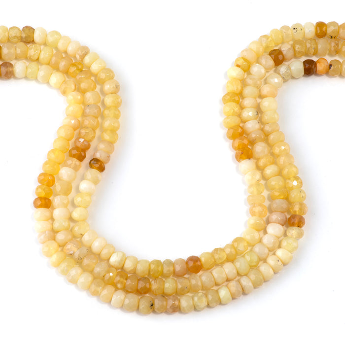 Yellow Opal 5-8mm Banded Faceted Rondelle - 18 Inch