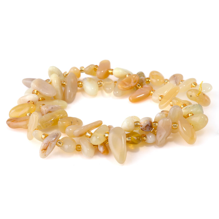 Yellow Opal 6x12-10x20mm Free Form Dancing Drops A Grade - 15-16 Inch