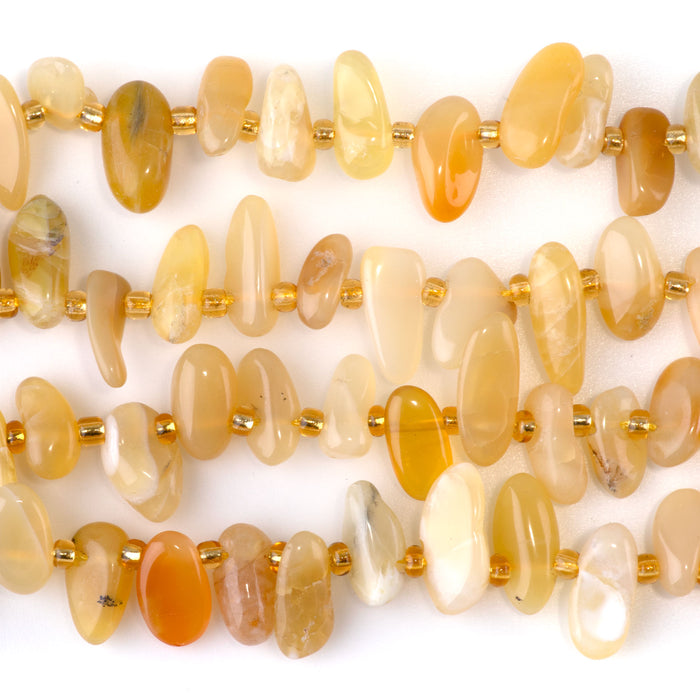 Yellow Opal 6x12-10x20mm Free Form Dancing Drops A Grade - 15-16 Inch