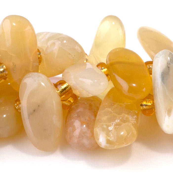 Yellow Opal 6x12-10x20mm Free Form Dancing Drops A Grade - 15-16 Inch