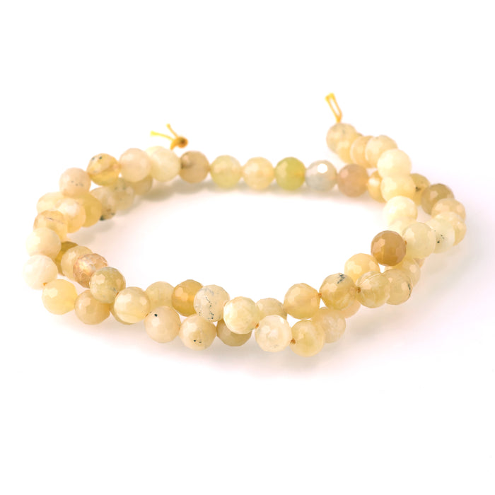 Yellow Opal 6mm Faceted Round - 15-16 Inch