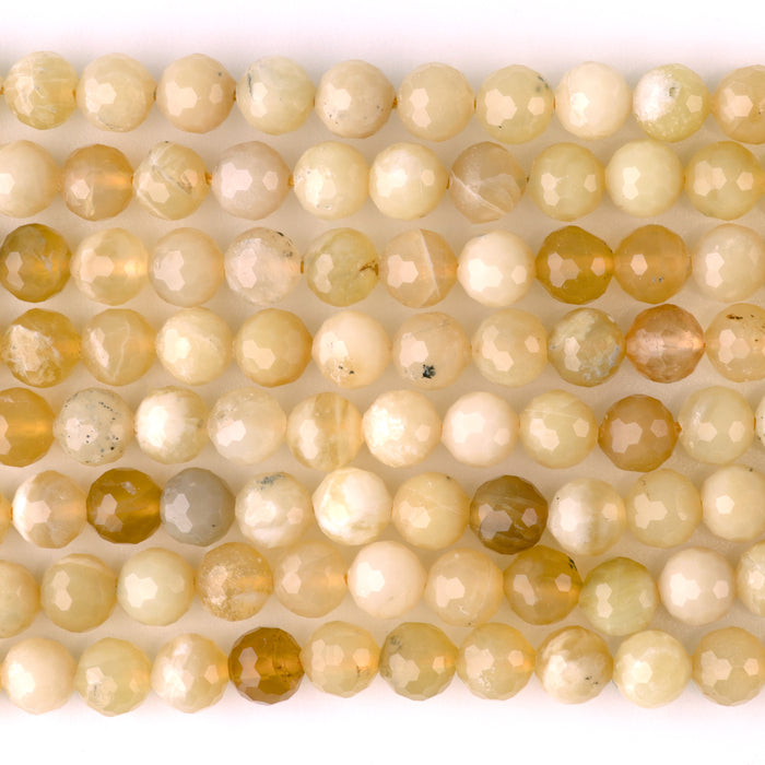 Yellow Opal 6mm Faceted Round - 15-16 Inch
