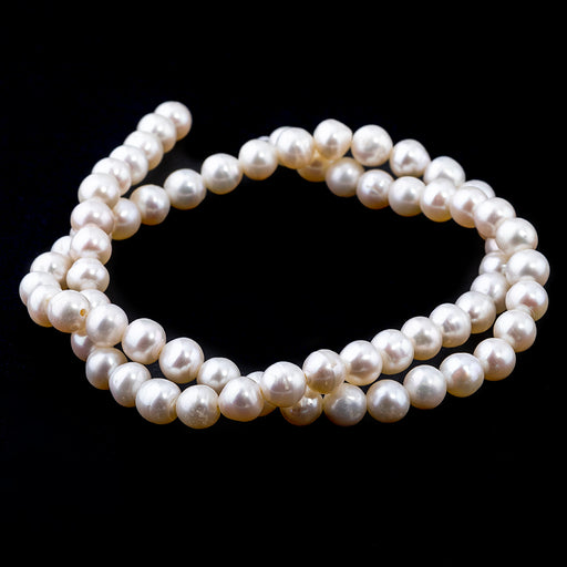 SHOW Potato Freshwater 6-6.5mm White Pearl Strand