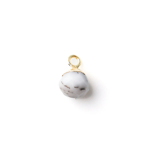 9mm Onion Shape Gold Electroplated Charm - Dendrite Opal - 3 Pack