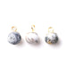 9mm Onion Shape Gold Electroplated Charm - Dendrite Opal - 3 Pack