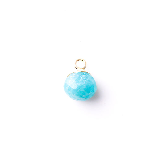 9mm Onion Shape Gold Electroplated Charm - Amazonite - 3 Pack