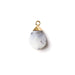 16mm Twisted Pear Shape Gold Electroplated Charm/Pendant - Dendrite Opal