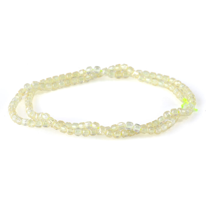 Cubic Zirconia (CZ) Lemon 3mm Faceted Cube - 15-16 Inch
