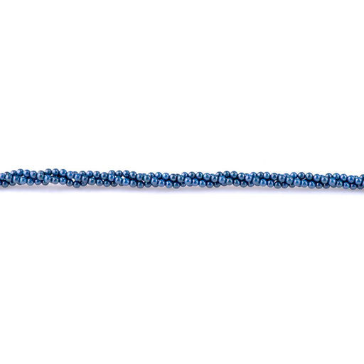 This is a Dakota Stones 3mm Zirconia Lapis Pearl Synthetic Gemstone strand with faceted round beads in 5-15 inch strand.