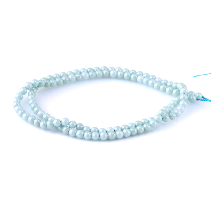 Zirconia 3mm Round Light Blue Pearl (Synthetic) - 14.5-15 Inch