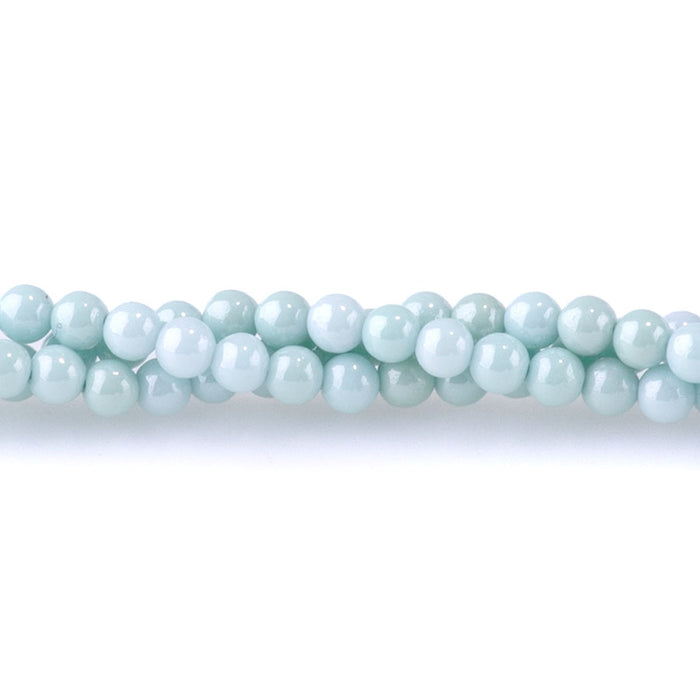 Zirconia 3mm Round Light Blue Pearl (Synthetic) - 14.5-15 Inch