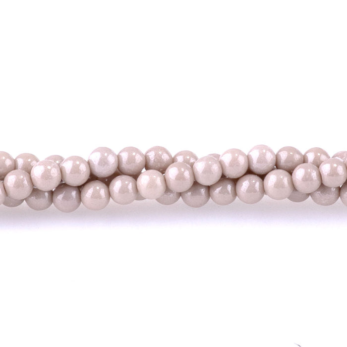 Zirconia 3mm Round Light Brown Pearl (Synthetic) - 14.5-15 Inch