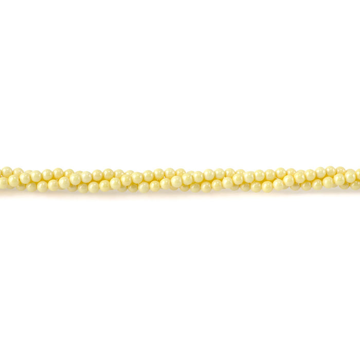 Zirconia 3mm Round Light Yellow Pearl (Synthetic) - 14.5-15 Inch