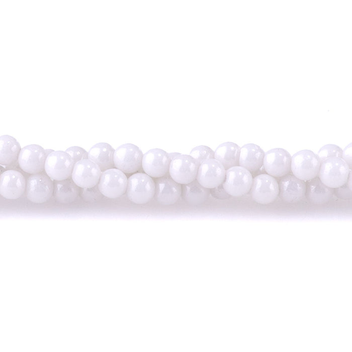 Zirconia 3mm Round White Pearl (Synthetic) - 14.5-15 Inch