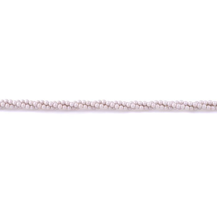 Zirconia 3mm Round White Sand Pearl (Synthetic) - 14.5-15 Inch