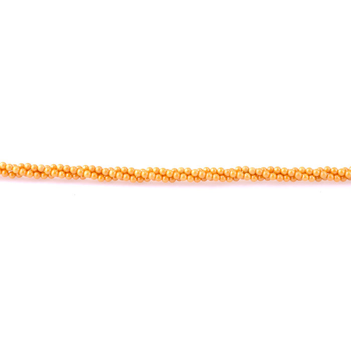 Zirconia 3mm Round Light Orange Pearl (Synthetic) - 14.5-15 Inch