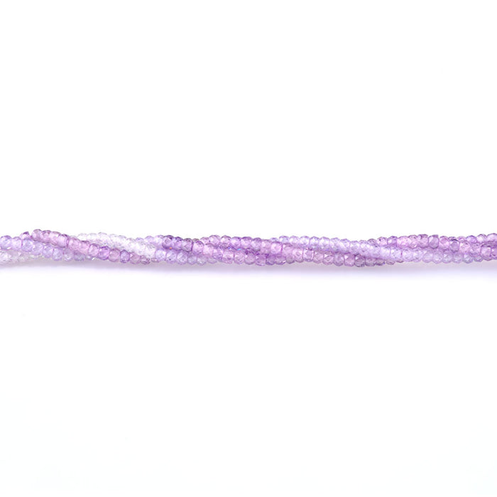 Zirconia 2x3mm Faceted Rondelle Lavender Banded - 15-16 Inch