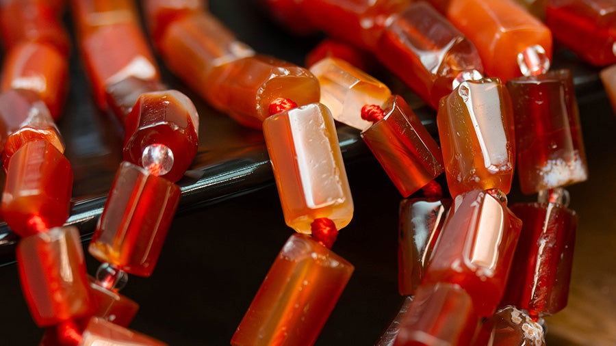 Warm orange-red, lit from within