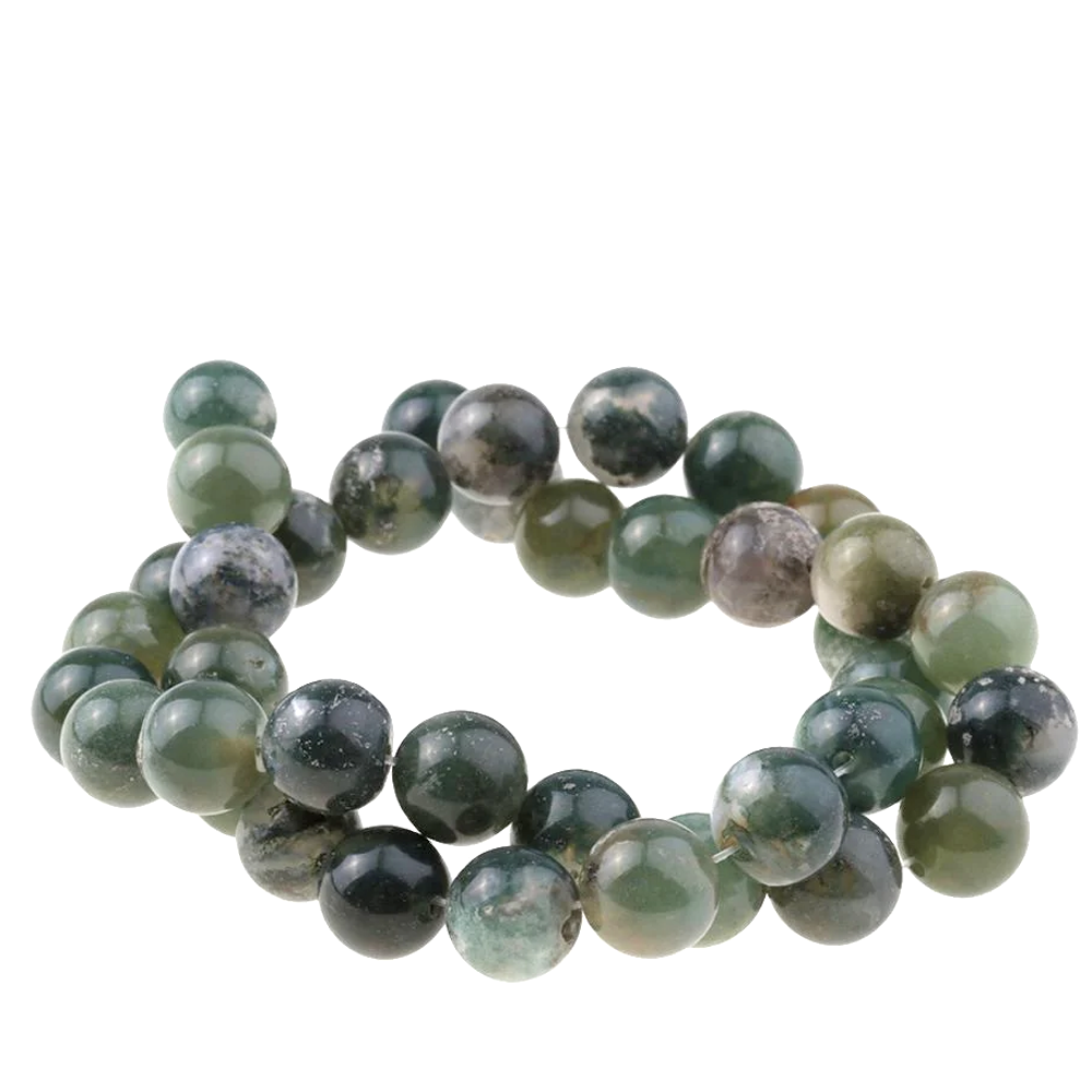 Moss Agate Gemstone Beads