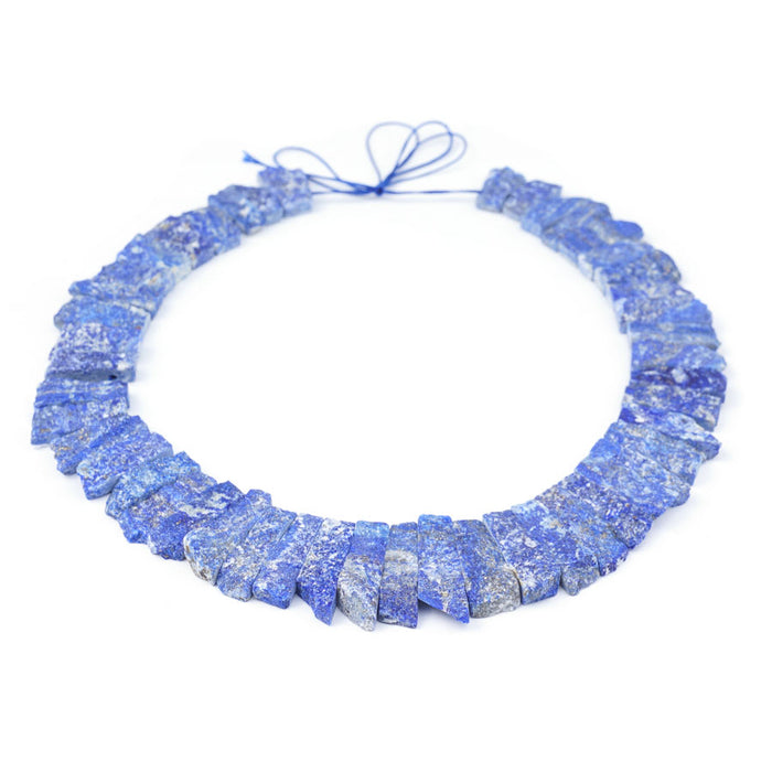 Lapis Natural 10X18-10X28mm Freeform Cut Collar - 15-16 Inch