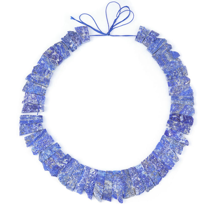 Lapis Natural 10X18-10X28mm Freeform Cut Collar - 15-16 Inch