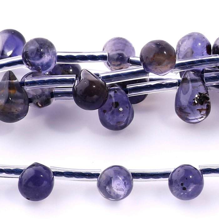 Iolite Natural 5X7mm Drop - 8 Inch