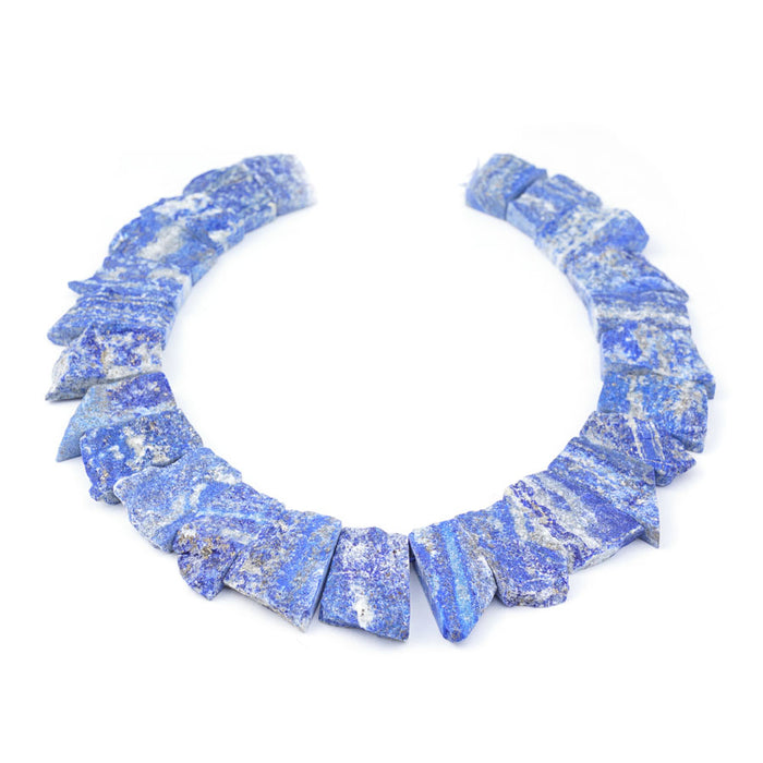 Lapis 10X18-10X28mm Jagged Rough Collar - 15-16 Inch