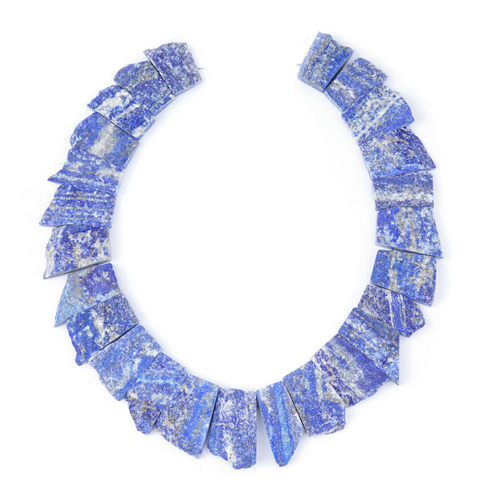 Lapis 10X18-10X28mm Jagged Rough Collar - 15-16 Inch