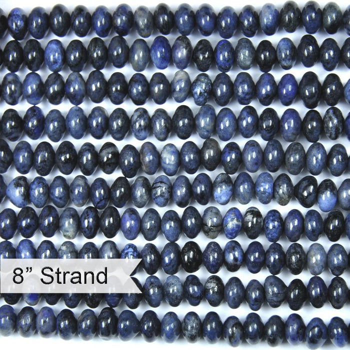 This is a Dakota Stones 6mm Dumorterite Gemstone strand with rondelle beads in 8 inch strand.