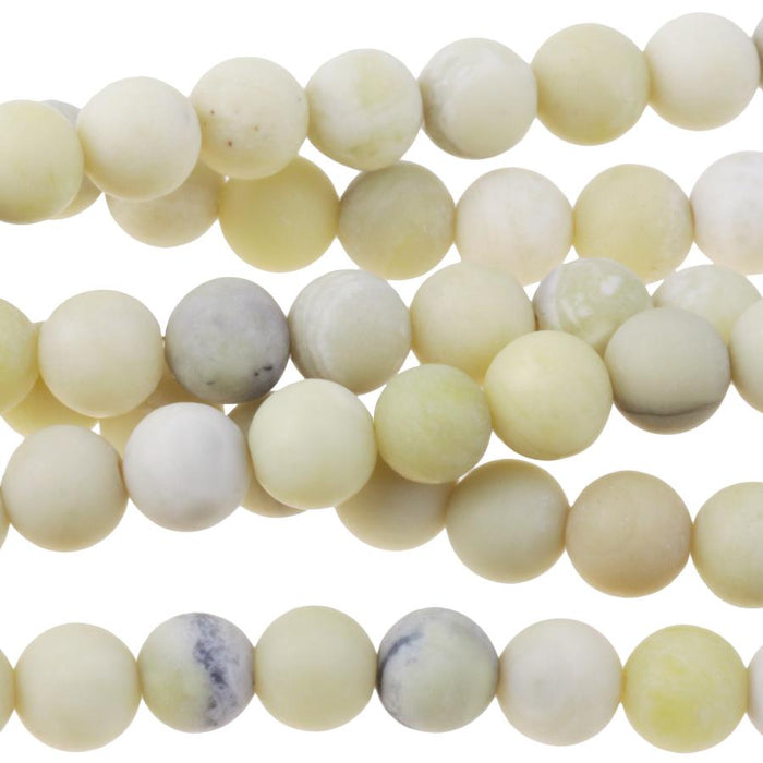 MATTE Australian Butter Jasper 6mm Round 8-Inch