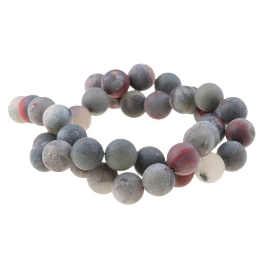 MATTE African Blood Stone 10mm Round 15-16 Inch