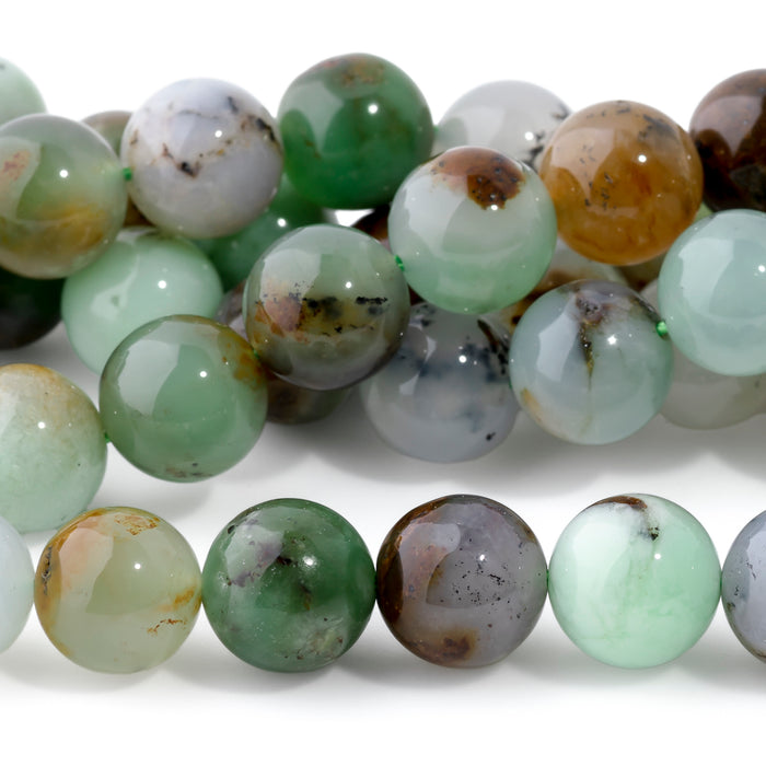 Australian Chrysoprase 10mm Round A Grade - 15-16 Inch