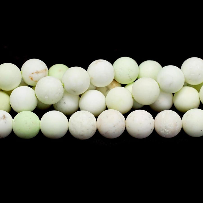 Australian Chrysoprase Lemon, Matte 10mm Round - 15-16 Inch