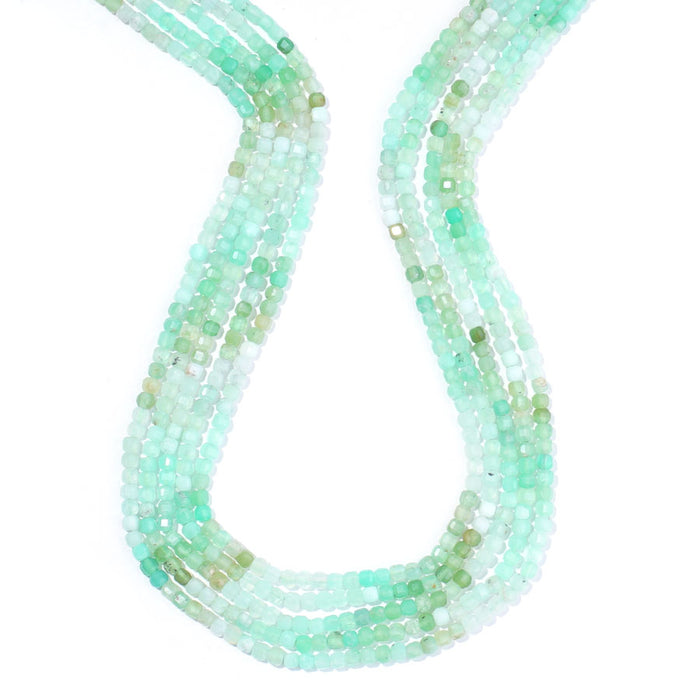 Australian Chrysoprase 3mm Cube Table Cut Banded - 15-16 Inch