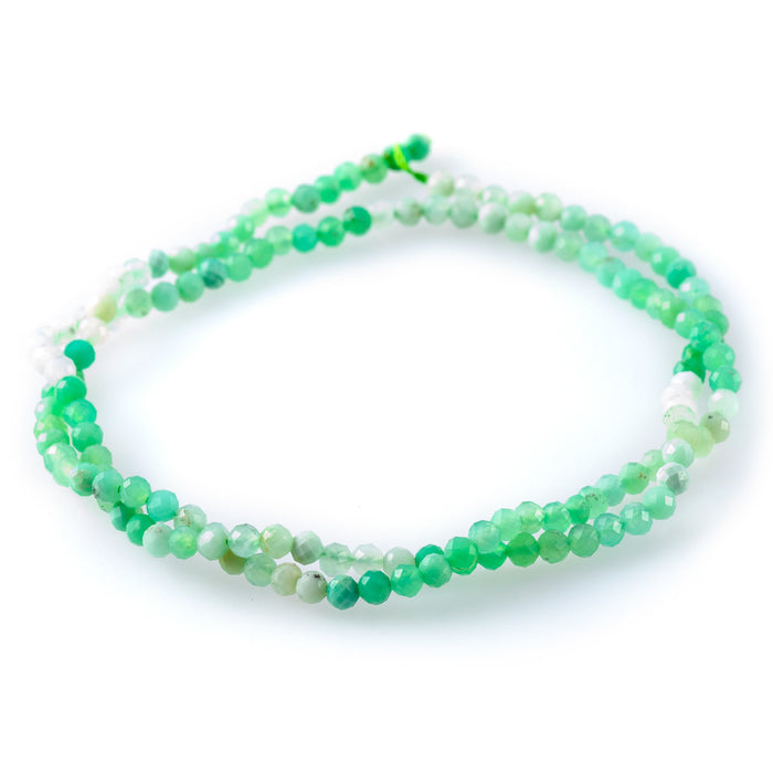 Australian Chrysoprase 3mm Round Faceted A Grade Banded - 15-16 Inch