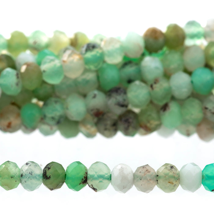 Australian Chrysoprase 3mm Rondelle Faceted - 15-16 Inch