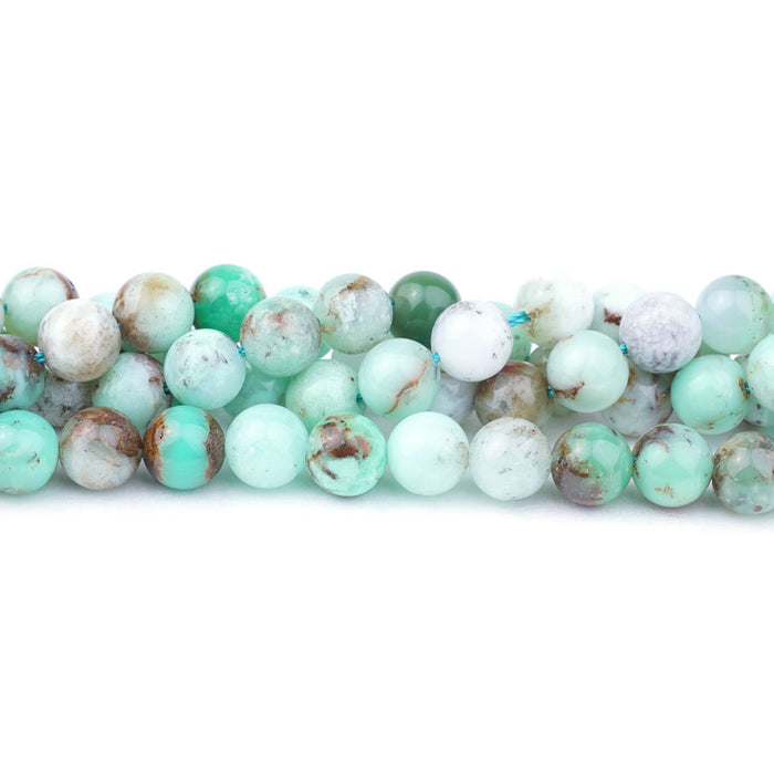 Australian Chrysoprase Natural 8mm Round - 15-16 Inch