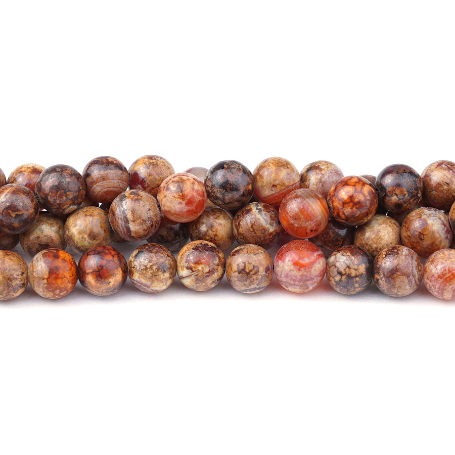 Ancient Cellar Red Agate 10mm Round - 15-16 Inch