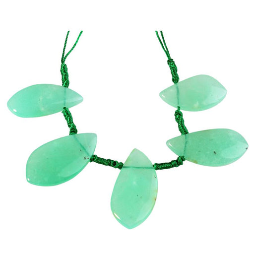 Australian Chrysoprase 12x25-15x30mm 5 Piece Leaf Shape