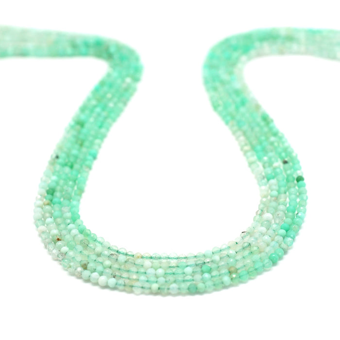 Australian Chrysoprase Faceted, Banded 2mm Round - 15-16 Inch