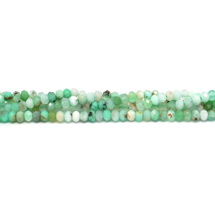 Australian Chrysoprase Faceted 3x4mm Rondelle - 15-16 Inch