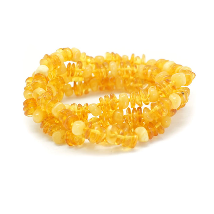 Amber Knotted 2x4-6x8mm Light Pebble - 26-27 Inch