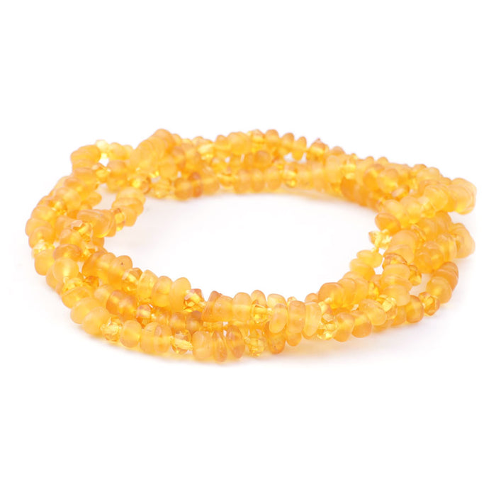 Amber 4X6-6X10mm Chip Faceted Matte/Polish Golden - 15-16 Inch