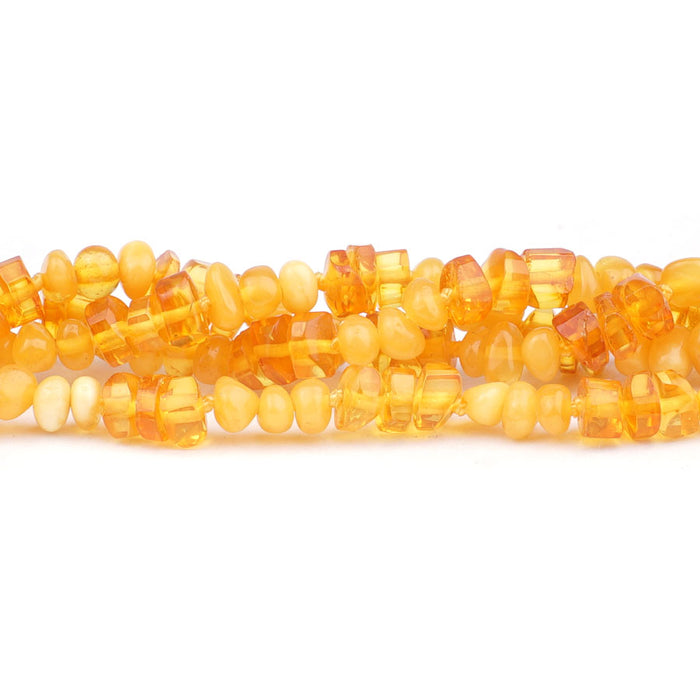 Amber 4X6-6X10mm Chip Faceted Golden/Yellow - 15-16 Inch Limited Editions