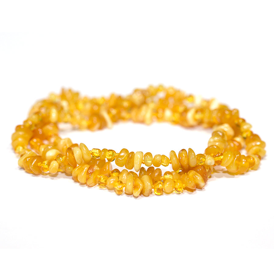 Amber Knotted 2x4-6x8mm Chip - 26-27 Inch
