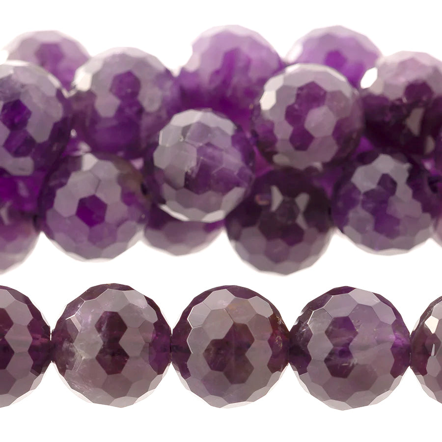 Amethyst 10mm Round Faceted - 15-16 Inch