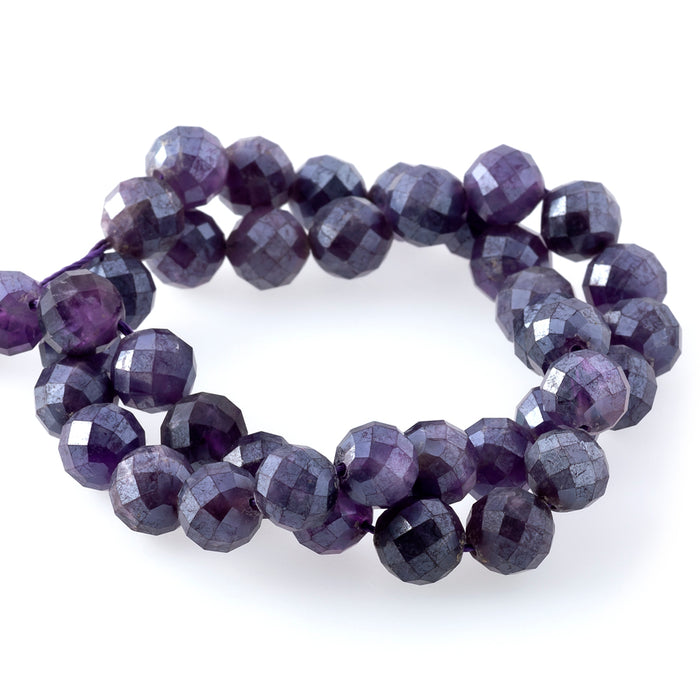 Amethyst Plated 10mm Round Faceted - 15-16 Inch - CLEARANCE