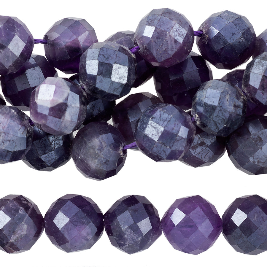 Amethyst Plated 10mm Round Faceted - 15-16 Inch